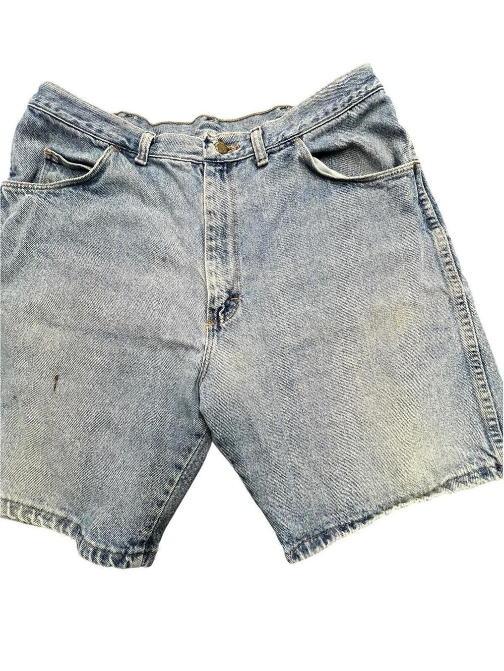 Vintage Wrangler Jorts Men’s 34 Light Wash Denim Jorts 90s Baggy Shorts